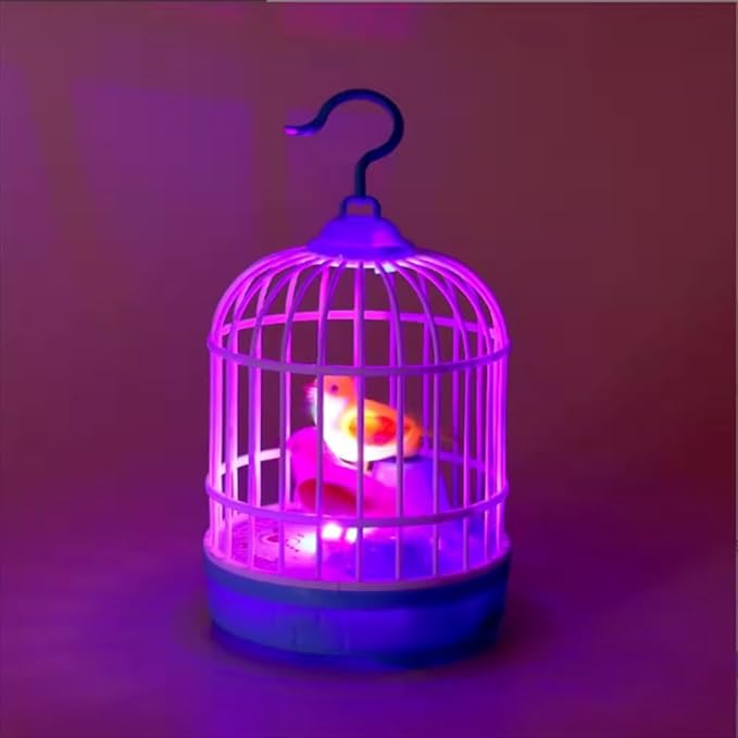 Lovely Talking Bird Cage for Kids with Light and Music Voice Controlled Induction Bird Mini Birdcage
