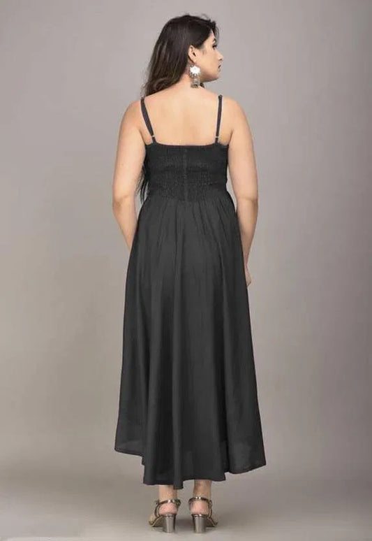 Women Maxi Black Full Length Dress